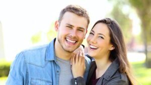 couple smiling